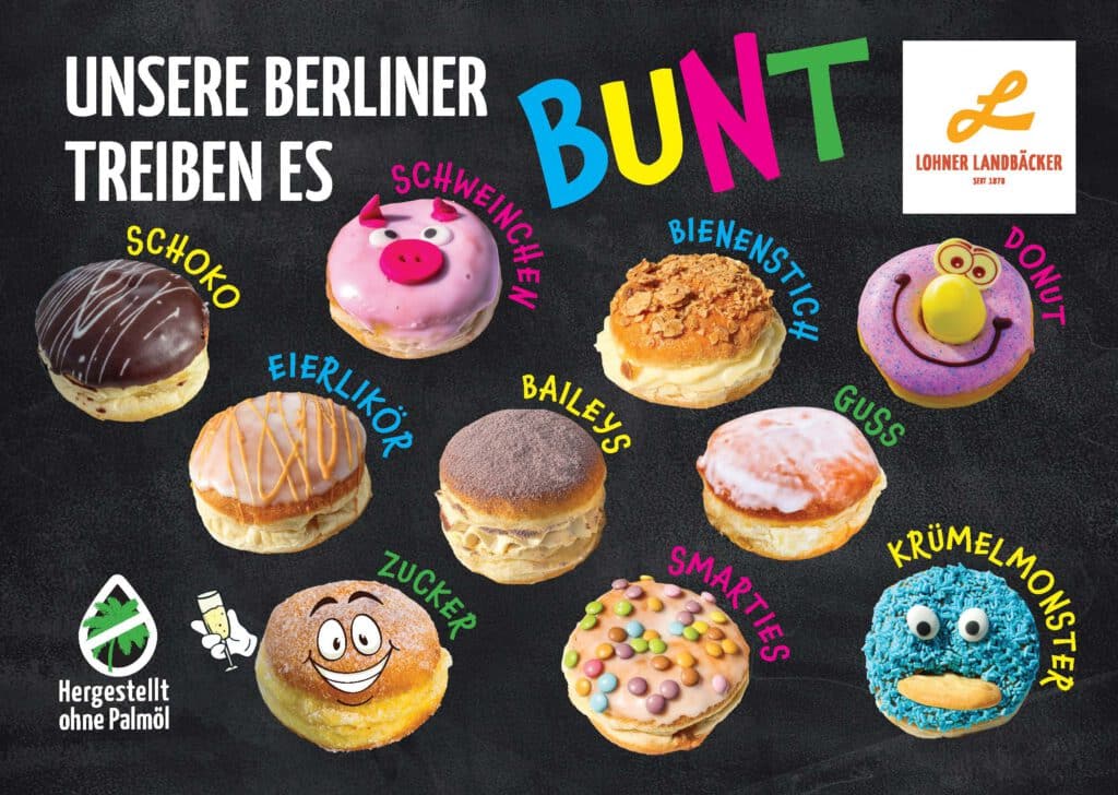 Werbeplakat mit verschiedenen Berliner