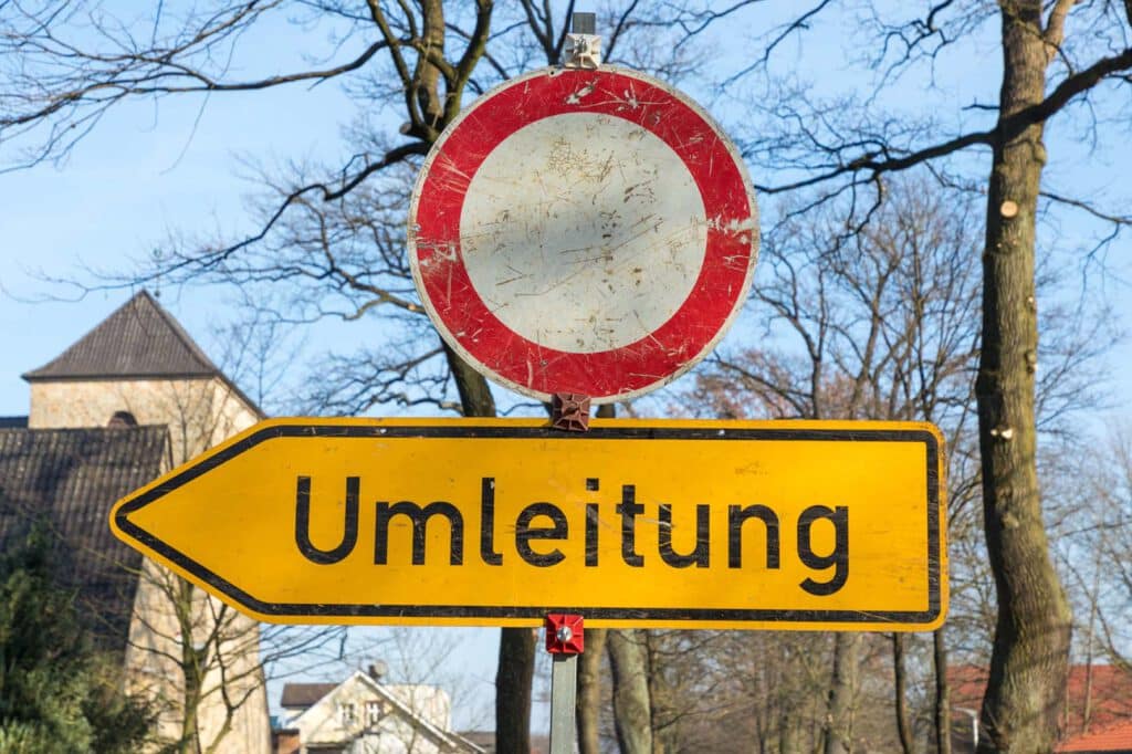 Sperrung der Hauptstraße in Lohne